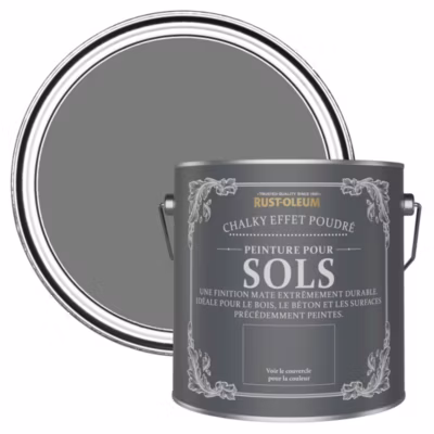 Peinture Mate Grise pour Sols en bois ou béton Chalky – RUST-OLEUM – Gris Ombre 2,5 L