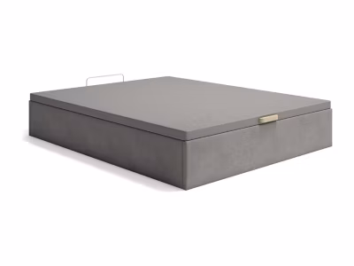 Sommier coffre 140 x 190 cm – Tissu gris – CENOVAS de YSMÉE