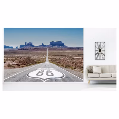 Papier peint intissé ROAD 66 400 x 270 cm (LxH) – Tapisserie murale panoramique XXL, Made in France par Scenolia