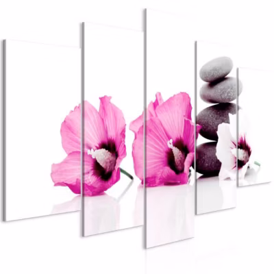 Tableau Zen Calm Mallow (5 Parts) Wide Pink 100×50 cm