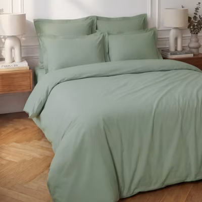 Housse de couette en percale coton Sauge 200×200 cm SOFT PERCALE
