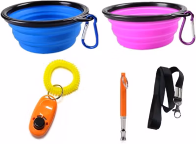 Lot de 2 gamelles pliables en silicone avec mousqueton de voyage et d&rsquo;alpinisme