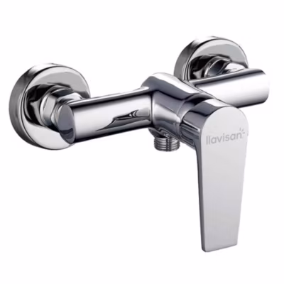 Robinet de douche monocommande DEN avec finition chromée brillante en laiton Kibath