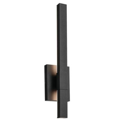 Elstead Kichler Nocar Applique murale d&rsquo;extérieur moderne à LED de taille moyenne, noire texturée contemporaine, 3 000 K, IP44