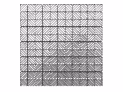 Mosaïque en verre sur filet pour salle de bain ou cuisine 30 cm x 30 cm –  Silver labyrinth