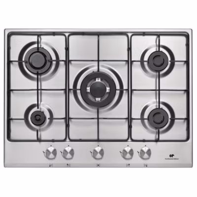 Plaque de Cuisson – Table a GAZ Table 5 foyers CONTINENTAL EDISON – Gaz dont 1 triple couronne inox