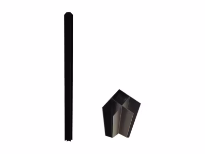 Poteau d&rsquo;angle pour verrière atelier en aluminium thermolaqué 105 cm noir – BAYVIEW