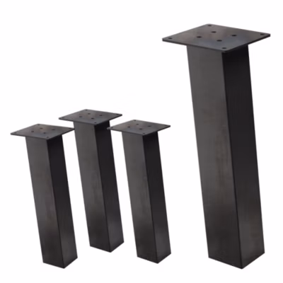 Lot de 4 pieds de table ML-Design H42 cm gris foncé inclinés  en acier profil 8×8 cm design I