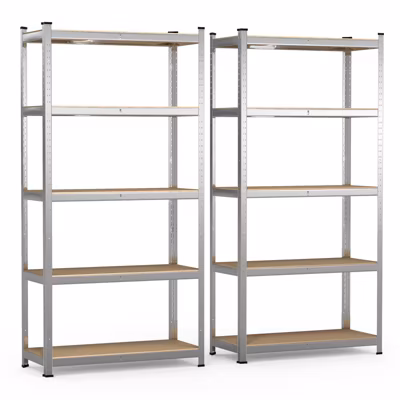 Lot de 2 etageres de rangement charge lourde robuste 5 niveaux 90x40x180cm VOUNOT
