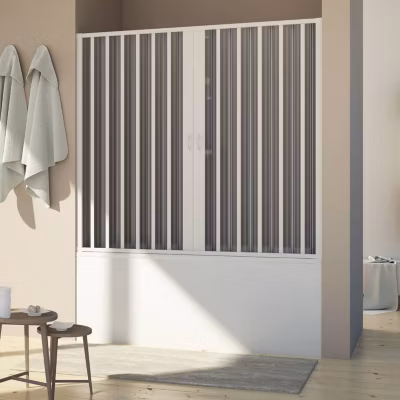 Pare baignoire 170 CM H150 en Plastique pvc modèle Delfi avec l&rsquo;ouverture centrale