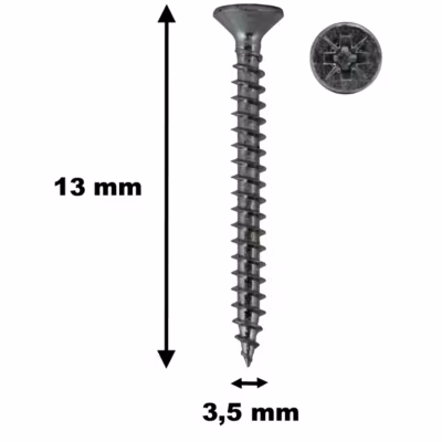 Lot de 100 vis à bois, TF, acier zingué, 3.5 x 13 mm – GT MARKET