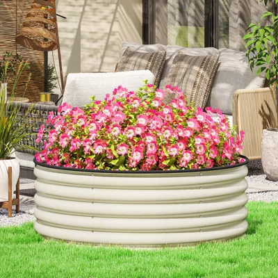 Jardinière surélevée en acier 120x120x43 cm empilable pour jardin terrasse balcon fleurs légumes