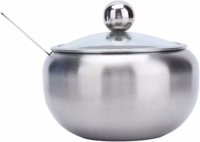 Sucrier et salière avec couvercle transparent et cuillère