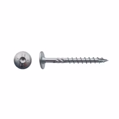 50 Vis Bois Tête Ronde Larges Torx T40 8 x 380 mm – Zingué blanc – D-Work