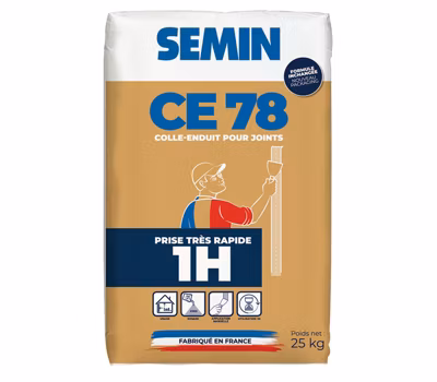 Enduit pour Joints de Plaques de Plâtre CE 78 1 Heure Semin, Intérieur, Sac de 25 kg