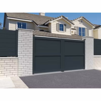 Portail battant plein Gris anthracite L 4000 x H 1757 mm Motorisé