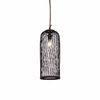 Suspension d&rsquo;extérieur rustique en rotin noir 25 cm – Calamus