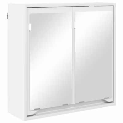 Armoire Murale Miroir de Salle de Bain, Armoire de Toilette, Meuble Salle de Bain Blanc 60 x 20 x 60 cm