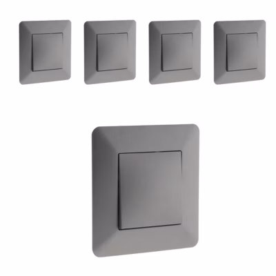 Lot de 5 boutons poussoirs Artezo – titanium – Zenitech