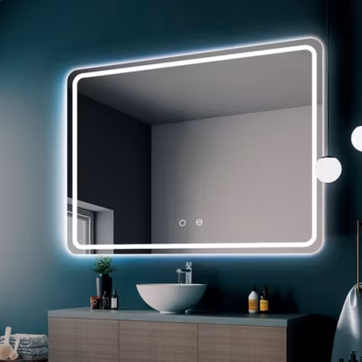 Miroir Salle de Bains Lumineux AUSTRIA avec Eclairage Frontal et Rétro-Eclairé 80×80 LEDIMEX LEDIMEX