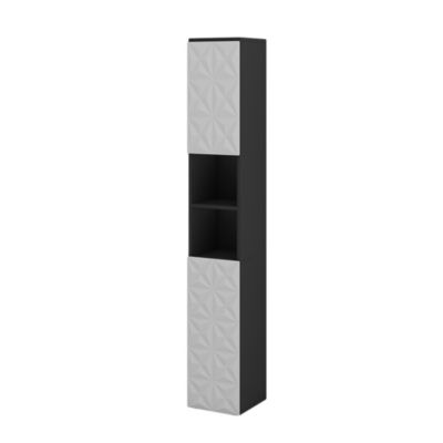 Vicco Meuble salle de bain Noir 30×189.5cm avec 2 portes et 3 compartiments