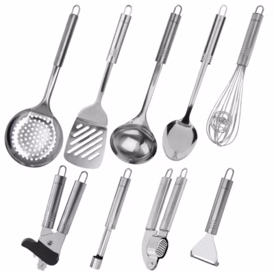 Ensemble de 9 ustensiles de cuisine inox Fackelmann Ovale