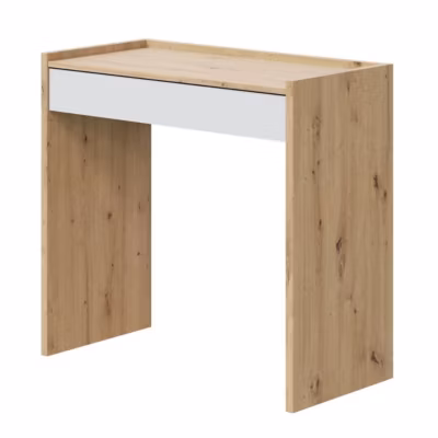 Calicosy bureau droit – 82 x 40 cm. haut de 77 cm. en bois avec 1 tiroir – blanc