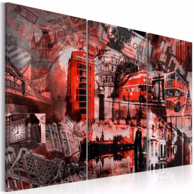 Tableau Londres rouges 60×40 cm