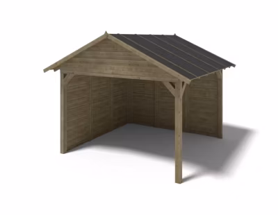 Pergola de jardin 4.04×4.04m avec panneaux – traité – ALT125