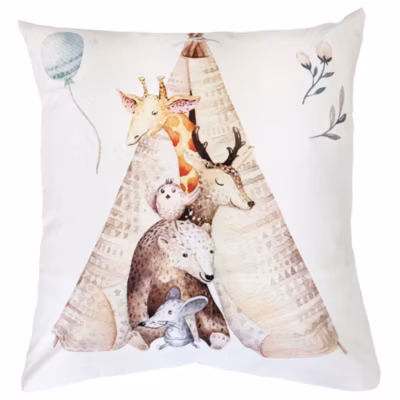 Taie d&rsquo;oreiller 65×65 cm en 100% percale de coton TIPI blanc