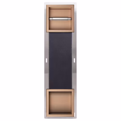Balneo Distributeur papier-toilette encastrable avec porte 74×20,8×14,7cm, acier inoxydable, finition cuivre, WALL-BOX PAPER 2