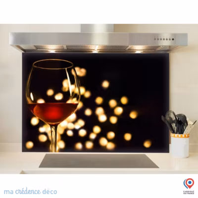 Crédence cuisine fond de hotte Verre et lumiéres – Verre trempé – L 90 cm x H 50 cm – MaCrédenceDéco
