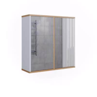 Vicco Armoire de toilette Blanc/Artisan 60x60cm avec deux portes à miroir