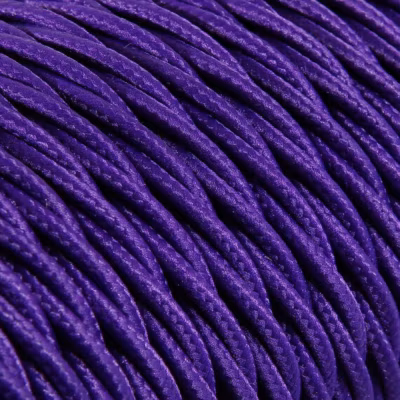 Câble Electrique Violet en Textile Torsadé 3×0.75mm² – Fil Electrique Tissu