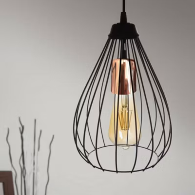 Suspension noire filaire design ERZIN