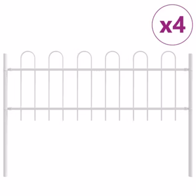 Clôture de jardin 4 pcs Blanc 6,8 x 0,6 m vidaXL