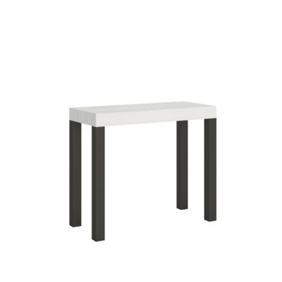 Console extensible 90×40/300 cm Everyday Frêne Blanc structure Anthracite