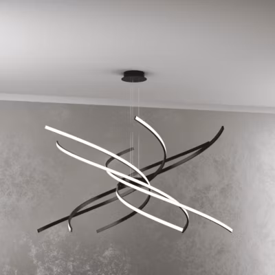 Lustre LED moderne Top Light Tornado 88W 5950LM 1163/S100 Noir