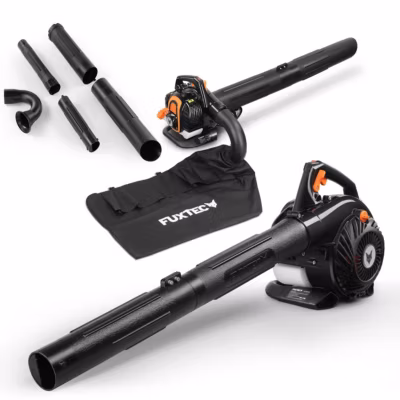 Aspirateur de feuilles mortes thermique – FUXTEC FX-LBS126P – 25,4cm3 3en1 2 temps souffleur broyeur