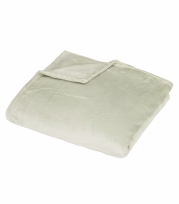 Plaid doux Vert Céladon 150 x 200 cm avec sac de rangement