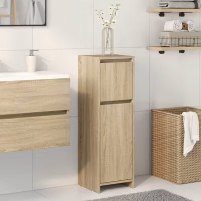 Armoire de salle de bain-Meuble de salle de bain Chêne sonoma 30x30x95 cm Aggloméré 567576