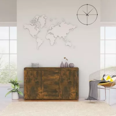 815492 vidaXL Buffet Chêne fumé 120x36x69 cm Bois d&rsquo;ingénierie
