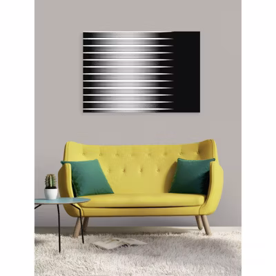 Tableau verre acrylique Hypnogramme 130 x 90 cm – Décoration murale noir et blanc pour la maison