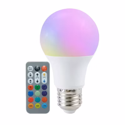 Ampoule LED E27 A60 8.5W RGBW avec Télécommande – SILAMP