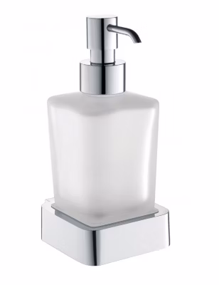 Distributeur de savon liquide SOLO en laiton chromé et verre 250ml