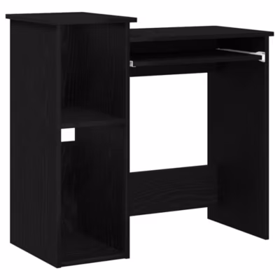 Bureau avec étagères noir 84x40x78 cm bois d&rsquo;ingénierie vidaXL