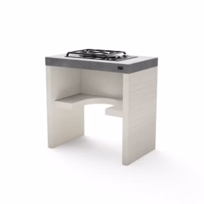 TUOZI – Module Stand PLAN/VENIT Gaz 78 pour Barbecue en Béton Préfabriqué (Blanc, Gris – 78 x 47 x 47 cm) – Usage Extérieur