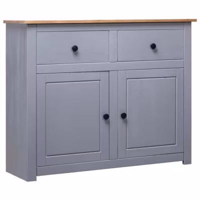 vidaXL Buffet Gris 93x40x80 cm Pin solide Assortiment Panama 282698