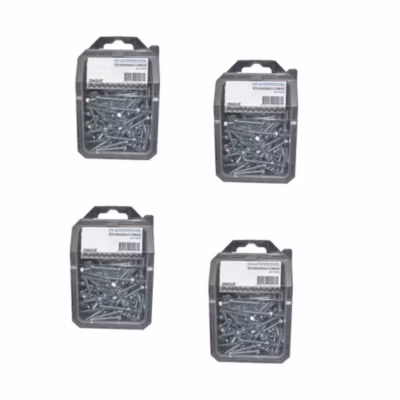 4 Coques de 100 Vis Autoperceuses Tête Hexagonale 4.2 x 15.9 mm – DIN 7504 K – Zingué blanc – D-Work