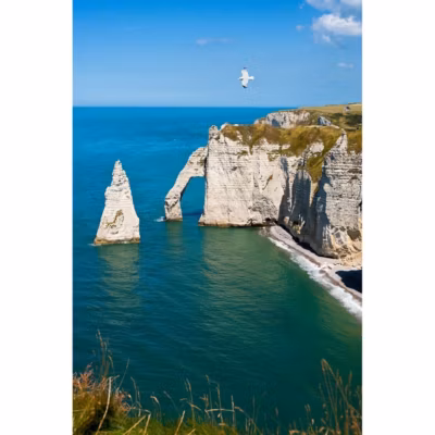 Tableau sur toile vue sur les falaises d&rsquo;etretat 65×97 cm Fabriqué en France